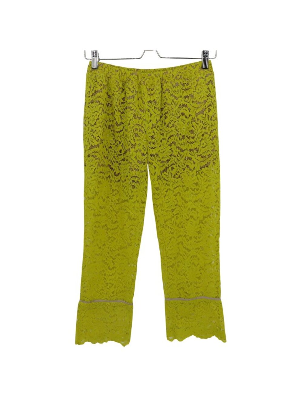 Semicouture Women 40 Italy Small 2 US Yellow Floral Flower Sheer Donna Pants